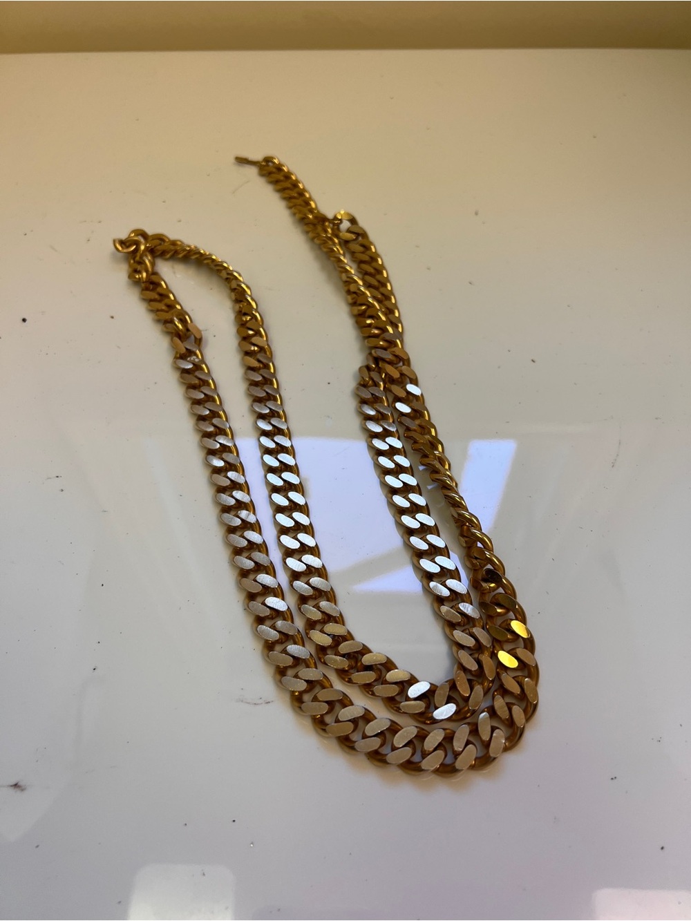 Gold Tone Cuban Link Layered belt chain